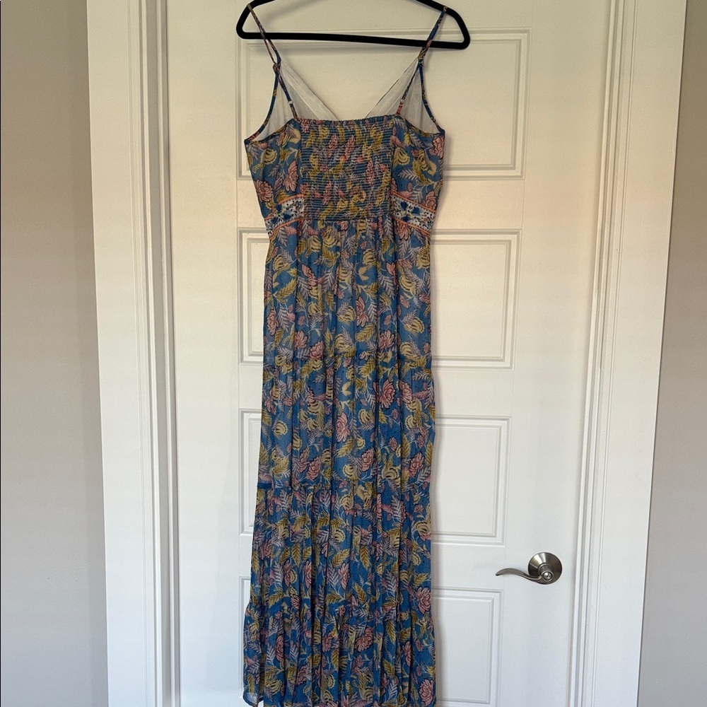 Anthropologie VERB Midi Sundress Vineyard Tiered Floral by Pallavi Singhee Sz 8 - Picture 6 of 11
